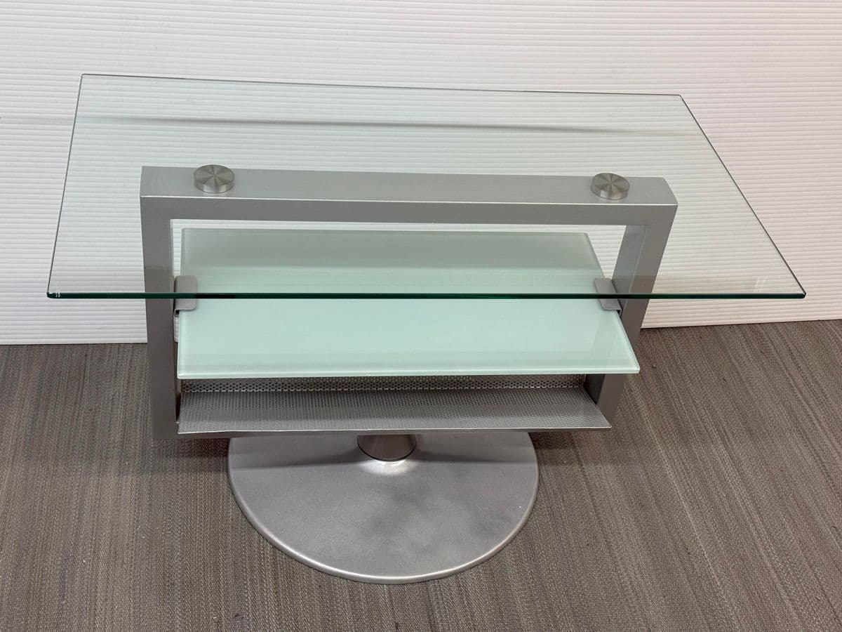 Amalfi Glass + Steel Swivel Media Stand - Thumbnail 9