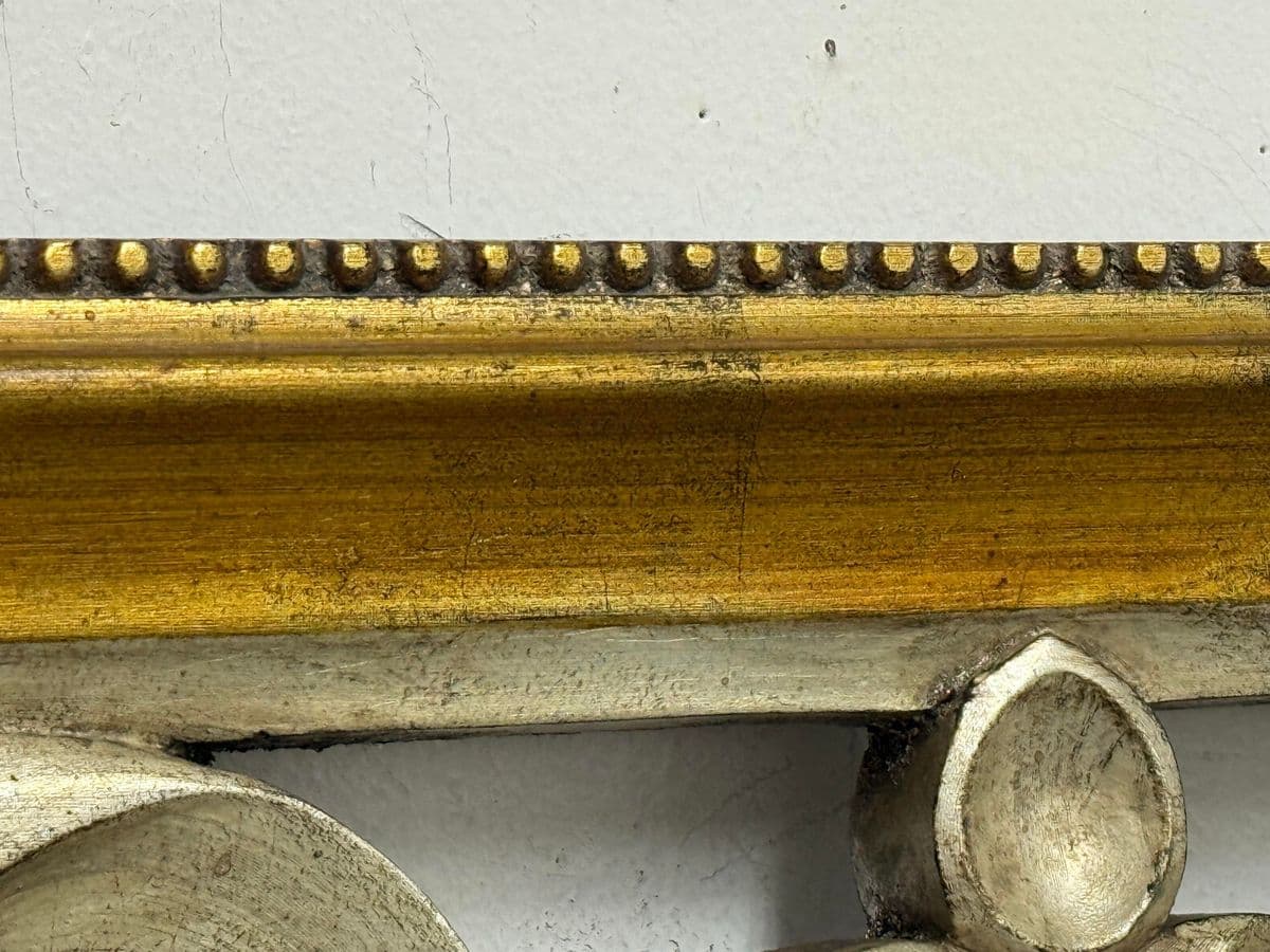 Silver + Gold Trellis Framed Looking Glass Mirror Panel - Thumbnail 12