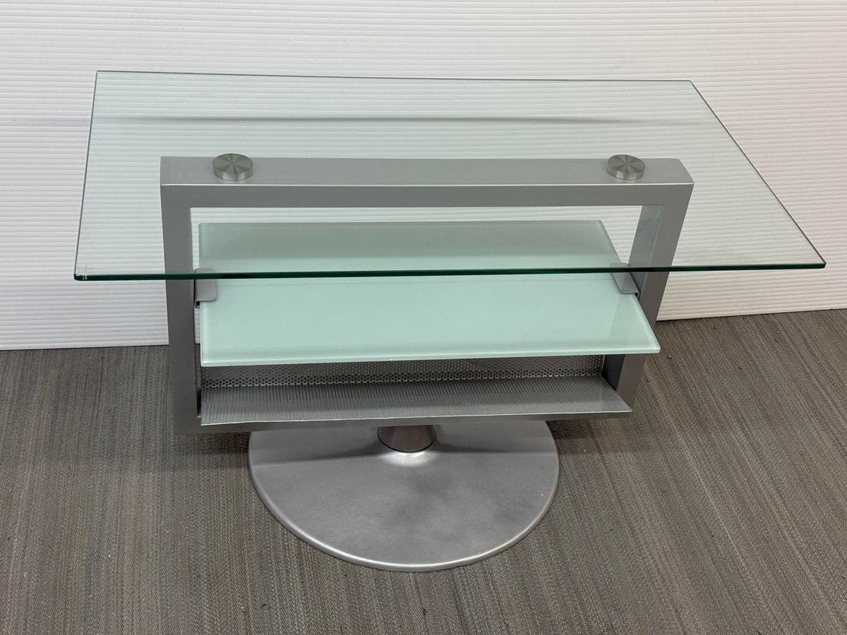 Amalfi Glass + Steel Swivel Media Stand - Thumbnail 3