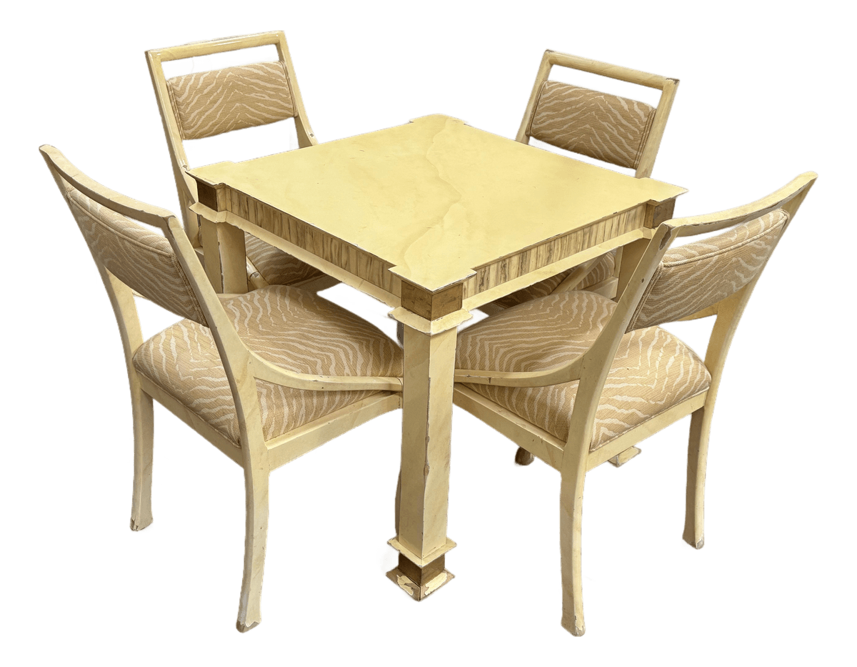 Mid 20th Century Palm Beach Style Table + Four Chairs, Set - Thumbnail 2