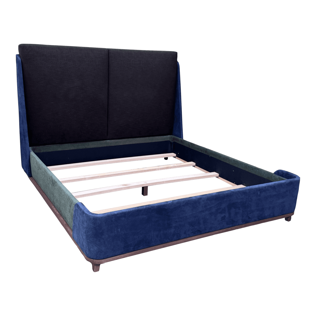 Eastern King Sapphire + Emerald Velvet Bed Frame, Custom - Thumbnail 2