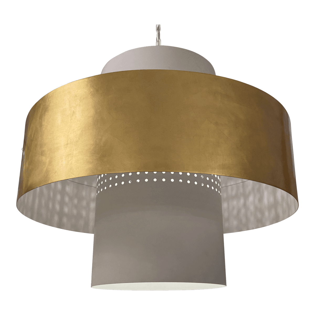 Visual Comfort & Co. Chalmette Pendant, Layered Plaster White + Gold - Thumbnail 2