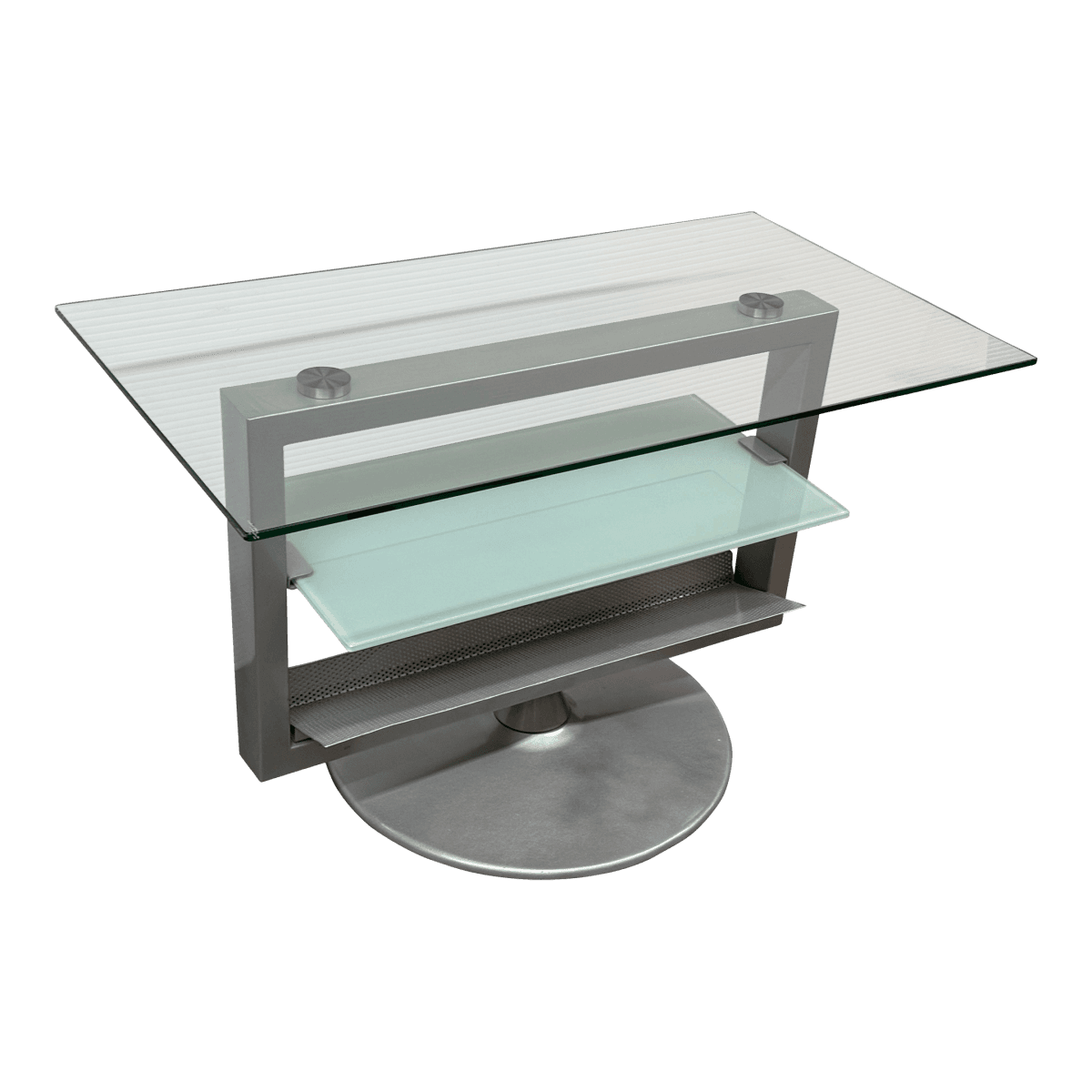 Amalfi Glass + Steel Swivel Media Stand - Thumbnail 2