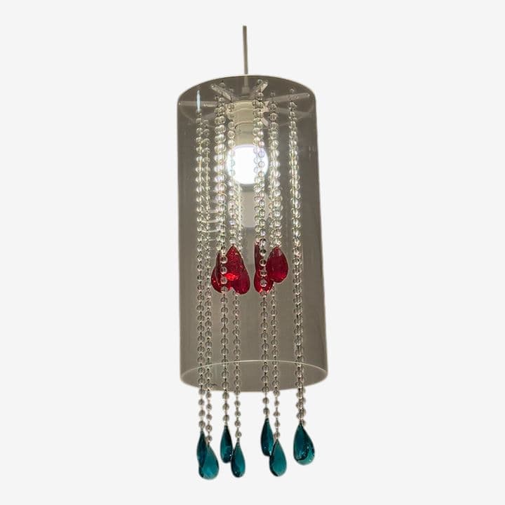 Dwm Maloos Custom Design Lucite & Crystal Pendant - Image 1