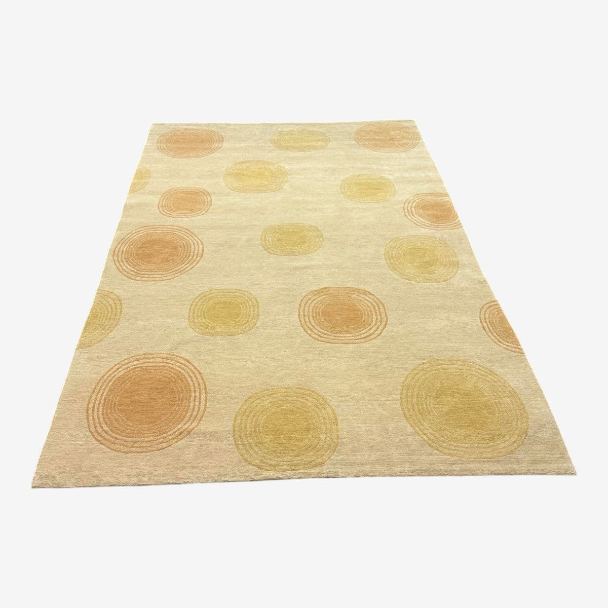 6ft X 9ft Warp & Weft Metro Modern Nepalese Sand Area Rug + Colorful Circles - Image 1