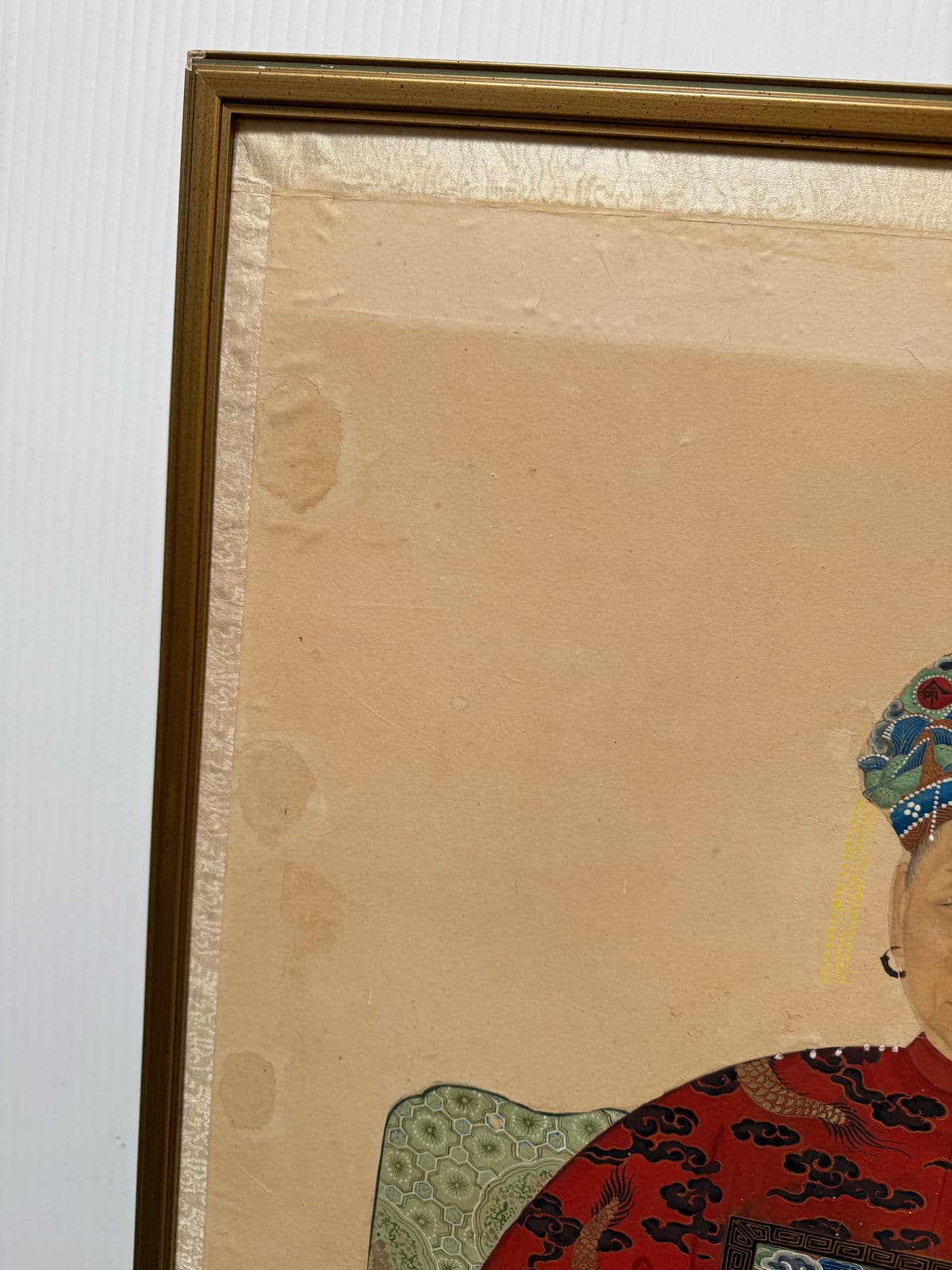 Antique Chinese Ancestor Painting, Framed - Thumbnail 3