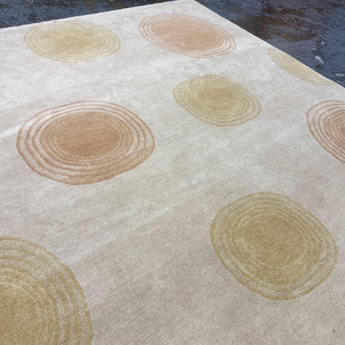 6ft X 9ft Warp & Weft Metro Modern Nepalese Sand Area Rug + Colorful Circles - Thumbnail 13