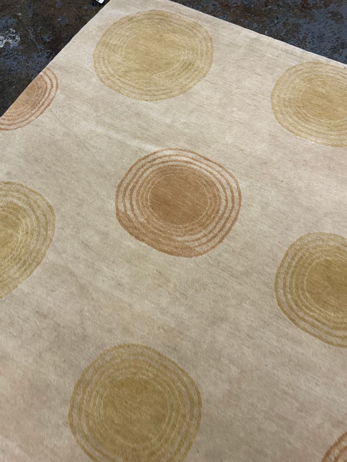 6ft X 9ft Warp & Weft Metro Modern Nepalese Sand Area Rug + Colorful Circles - Thumbnail 6