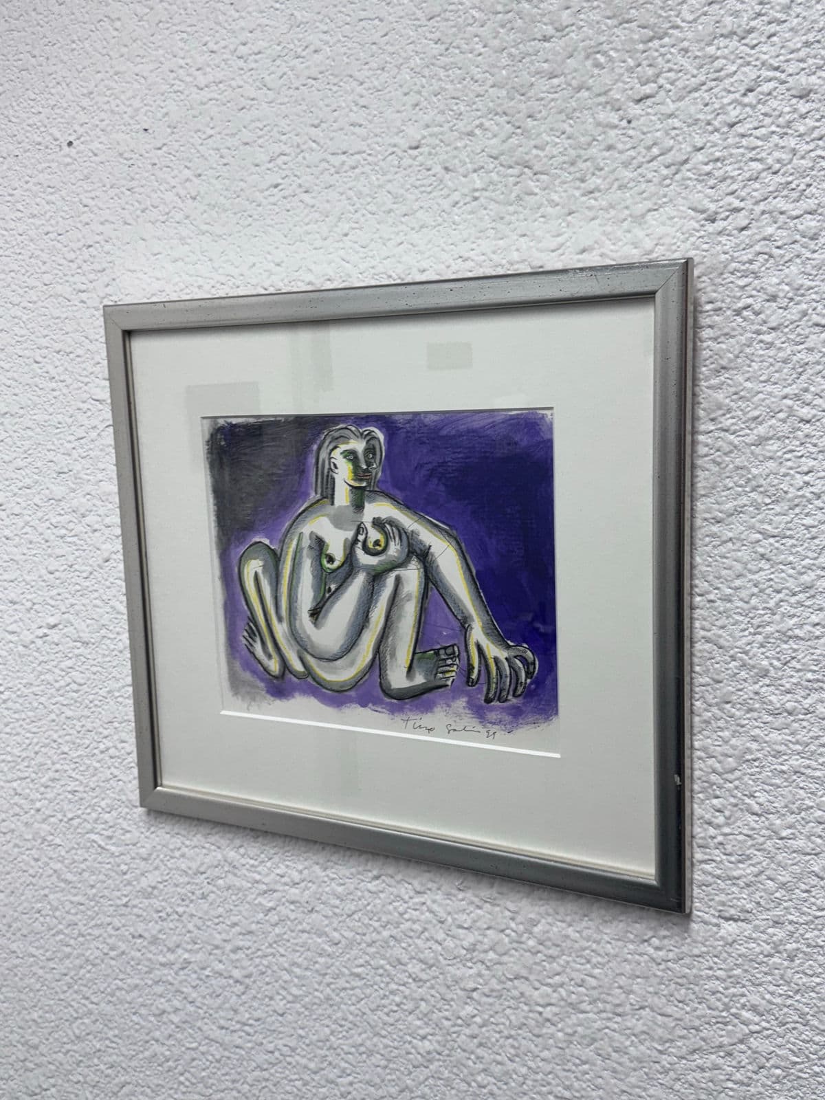 Circa 1999 Timo Solin Framed Ink Wash/ Water Color - Thumbnail 9