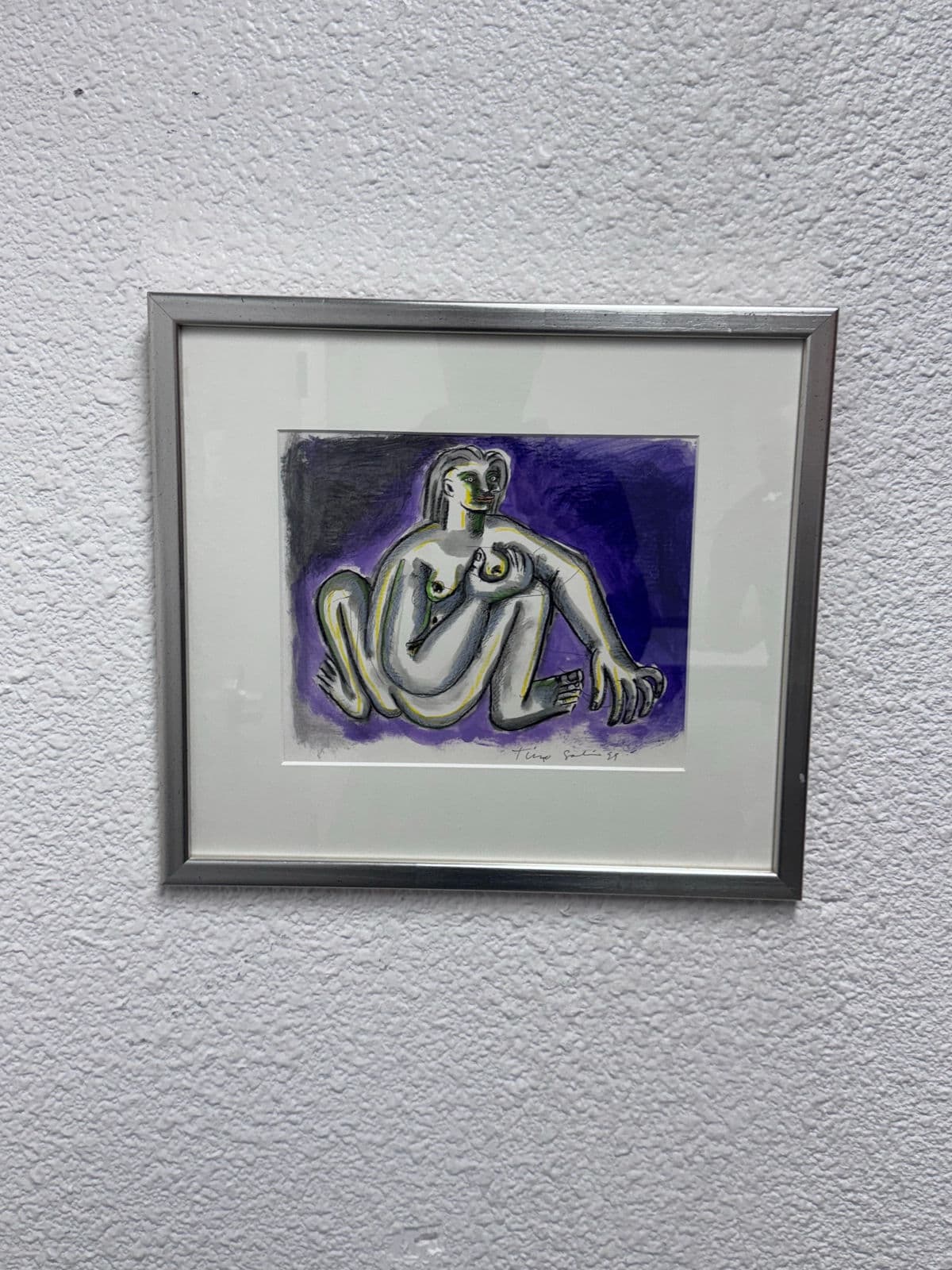 Circa 1999 Timo Solin Framed Ink Wash/ Water Color - Thumbnail 6