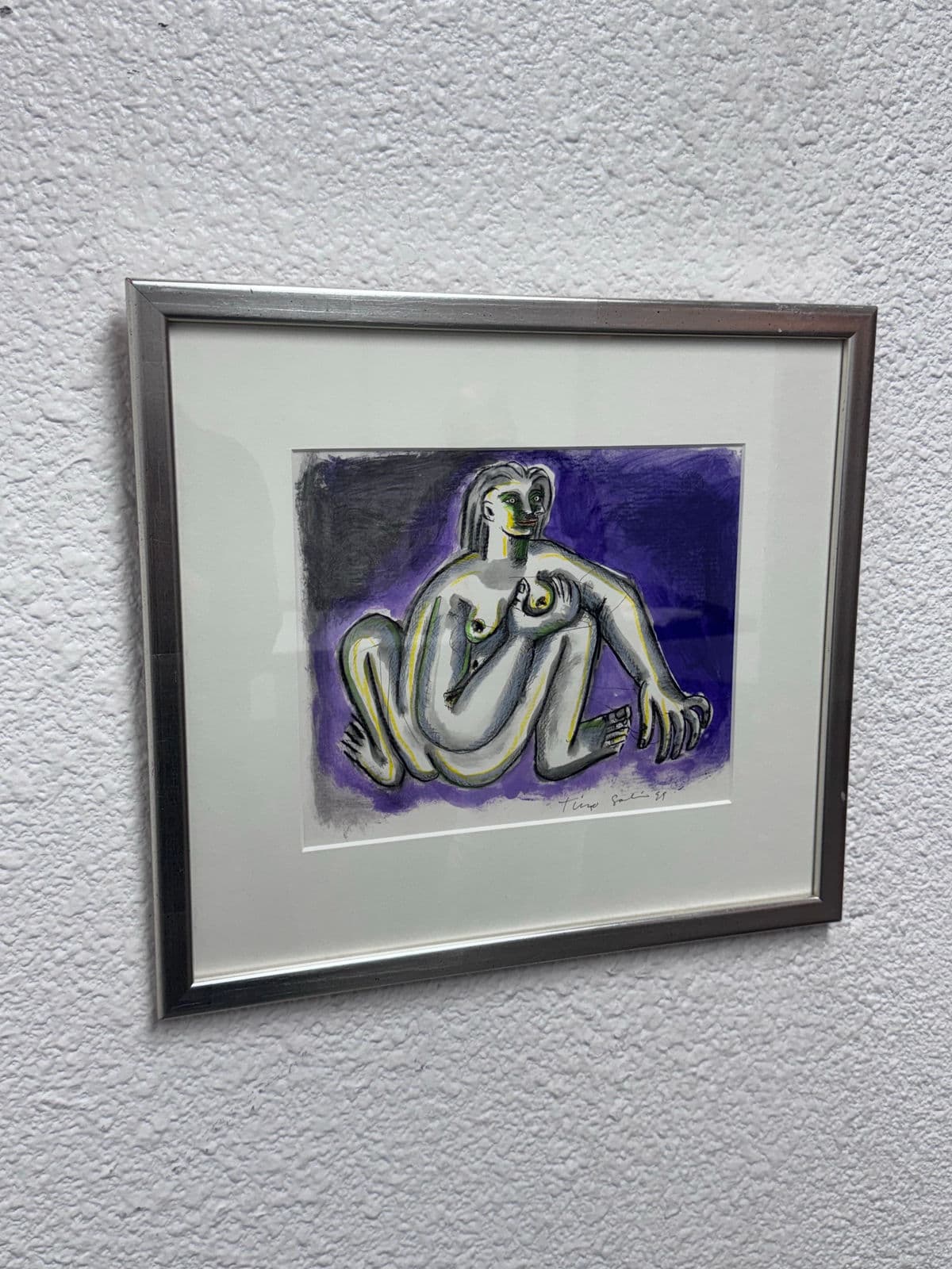 Circa 1999 Timo Solin Framed Ink Wash/ Water Color - Thumbnail 13