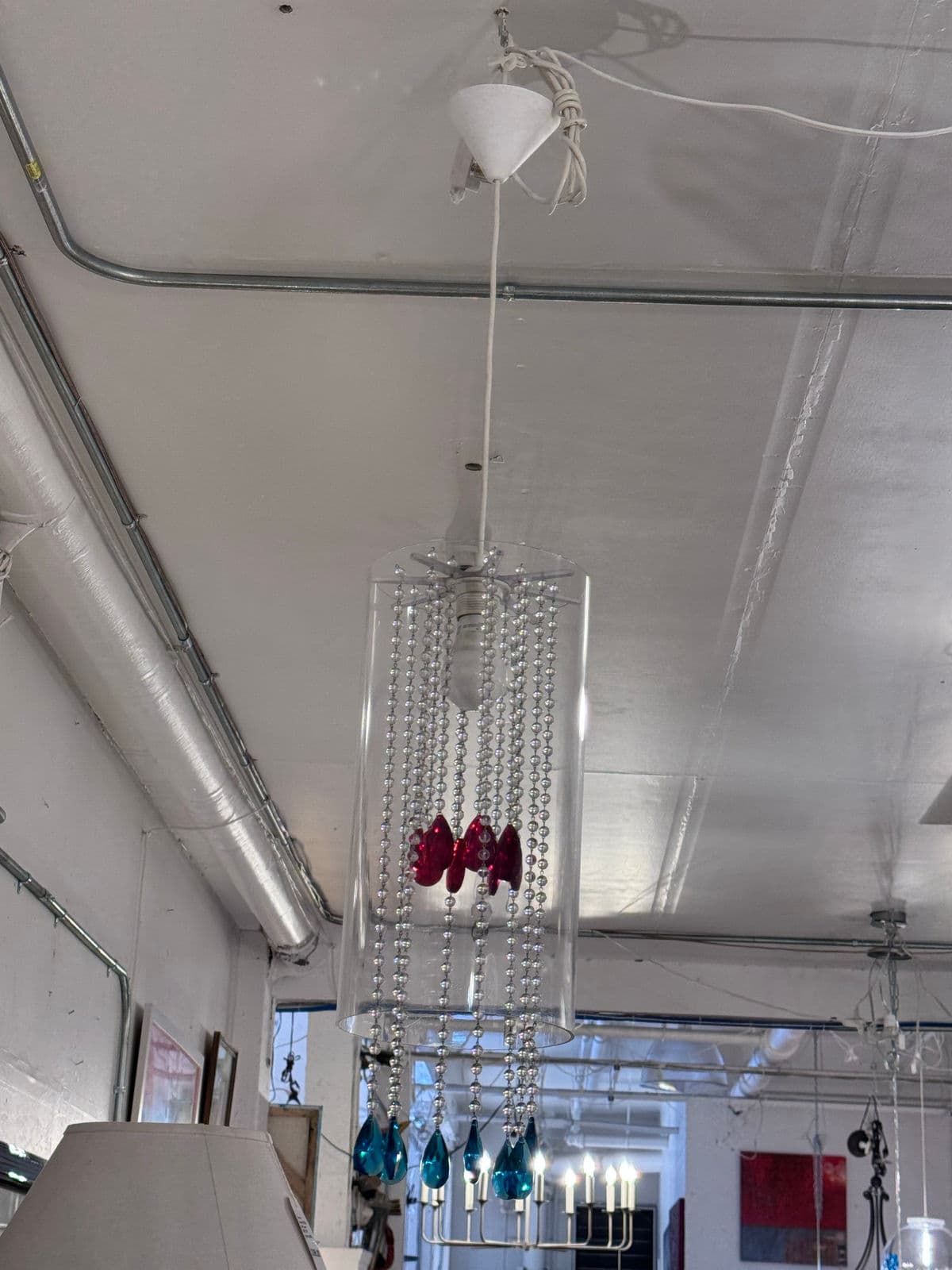 Dwm Maloos Custom Design Lucite & Crystal Pendant - Thumbnail 4