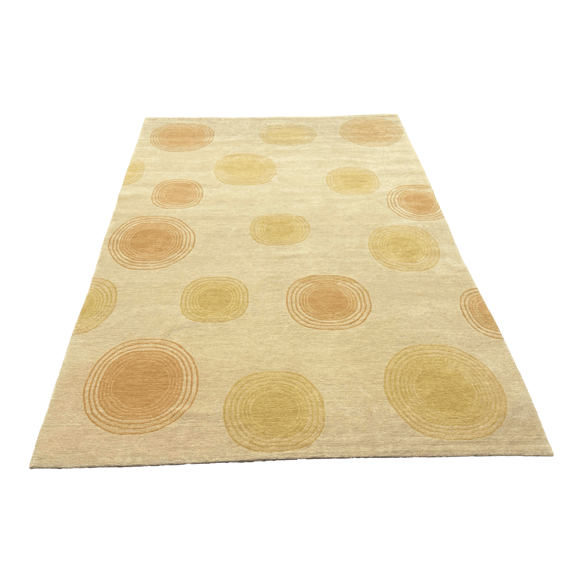 6ft X 9ft Warp & Weft Metro Modern Nepalese Sand Area Rug + Colorful Circles - Thumbnail 2