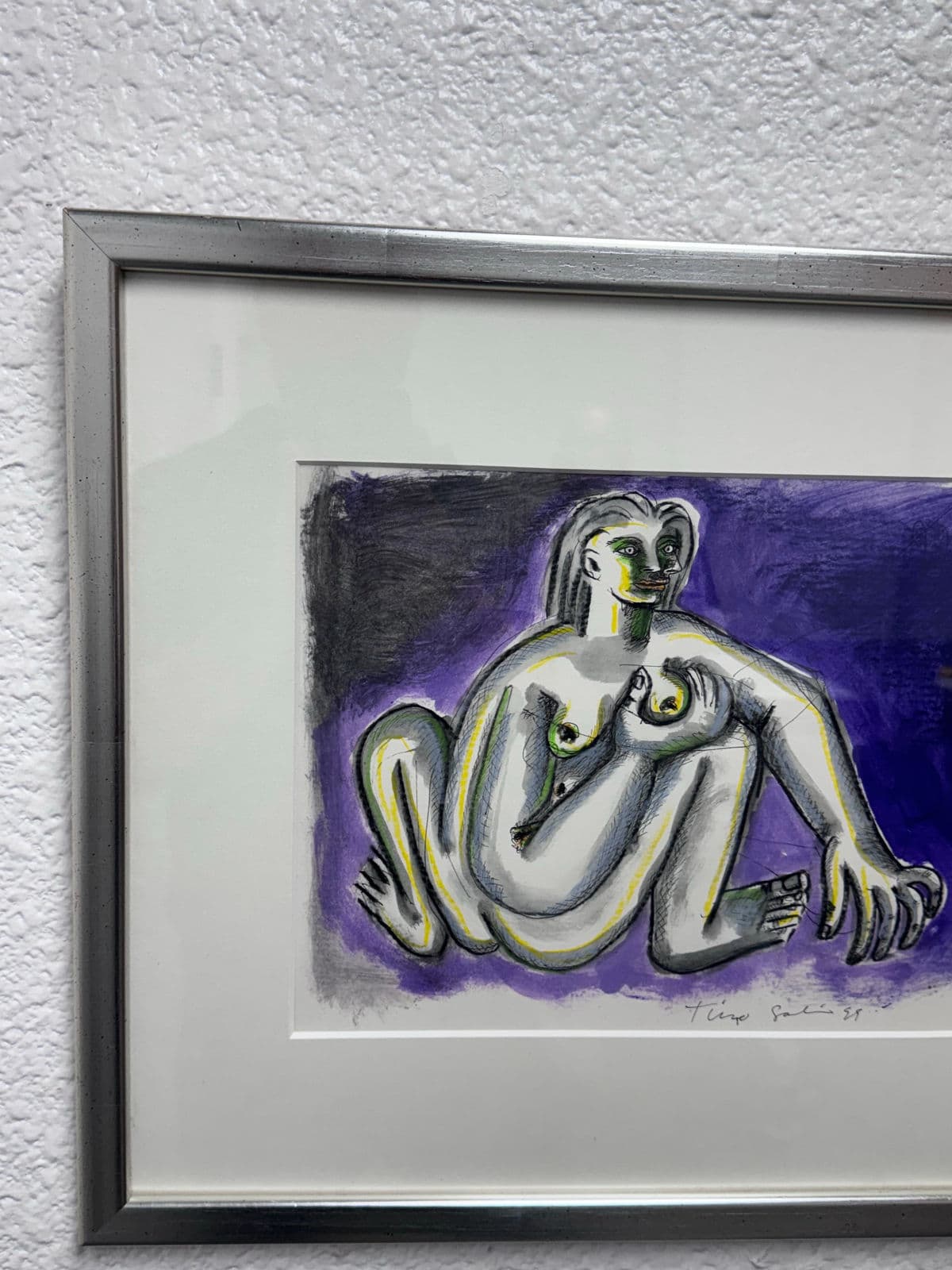 Circa 1999 Timo Solin Framed Ink Wash/ Water Color - Thumbnail 10