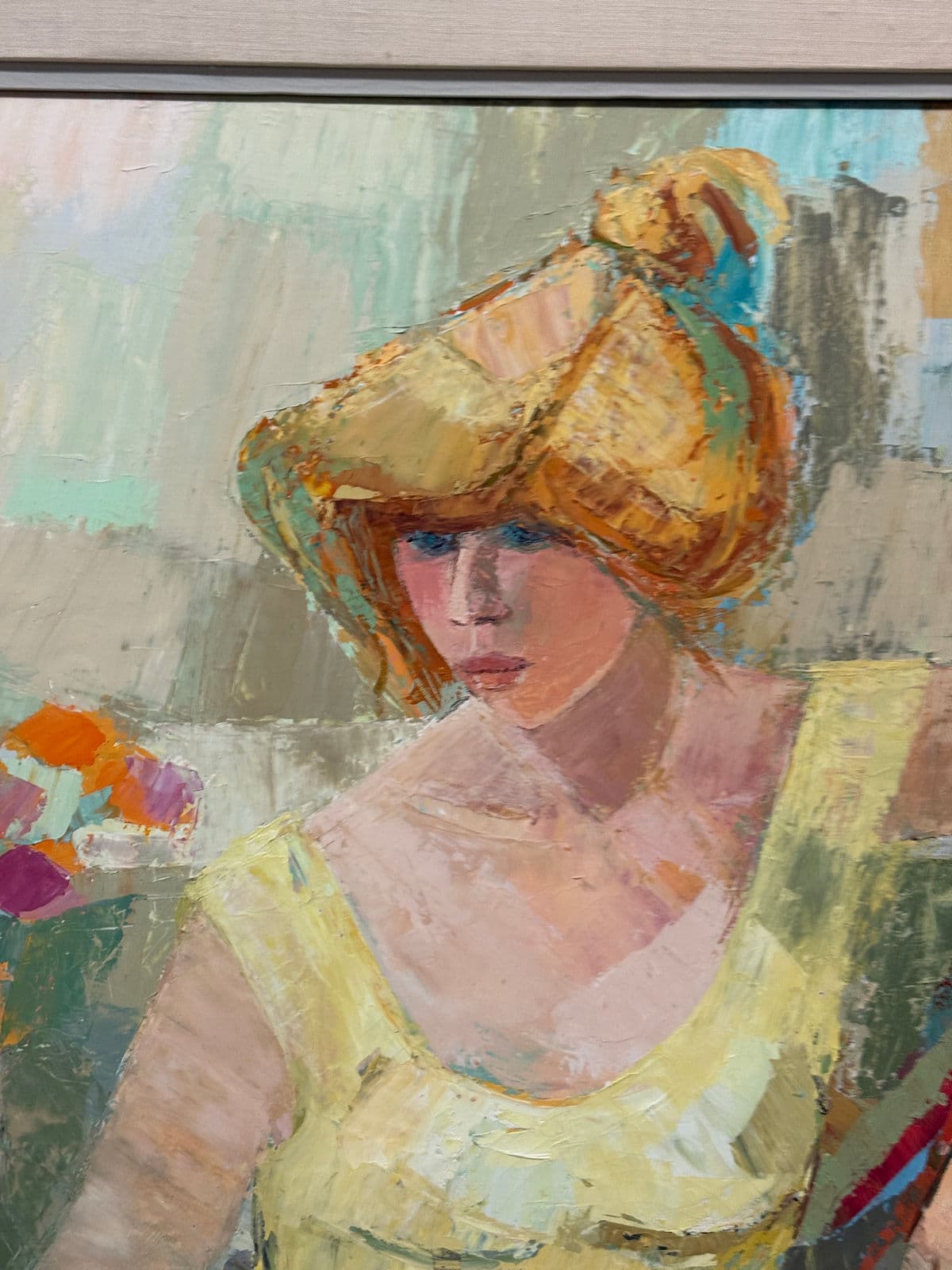 Hilda Pierce-Rubin "Girl With Red Hair" Oil Painting, Signed Artist Proof - Thumbnail 3