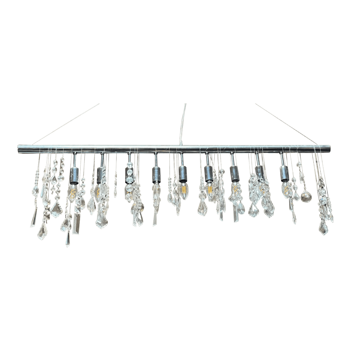 Nuevo Living Crystal Linear Suspension Chandelier - Thumbnail 2