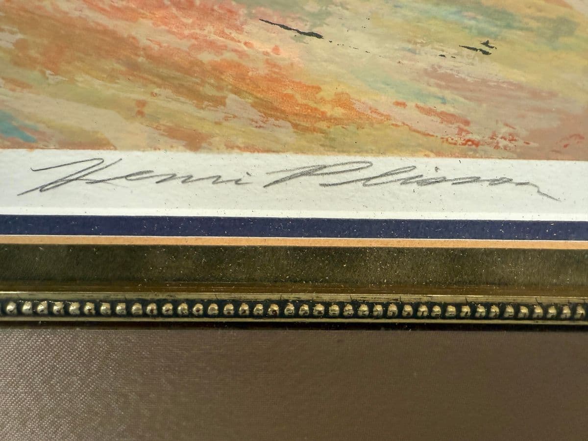 Henri Plisson "Rowing" Limited Edition 125 of 295 Lithograph, Signed + Framed - Thumbnail 4