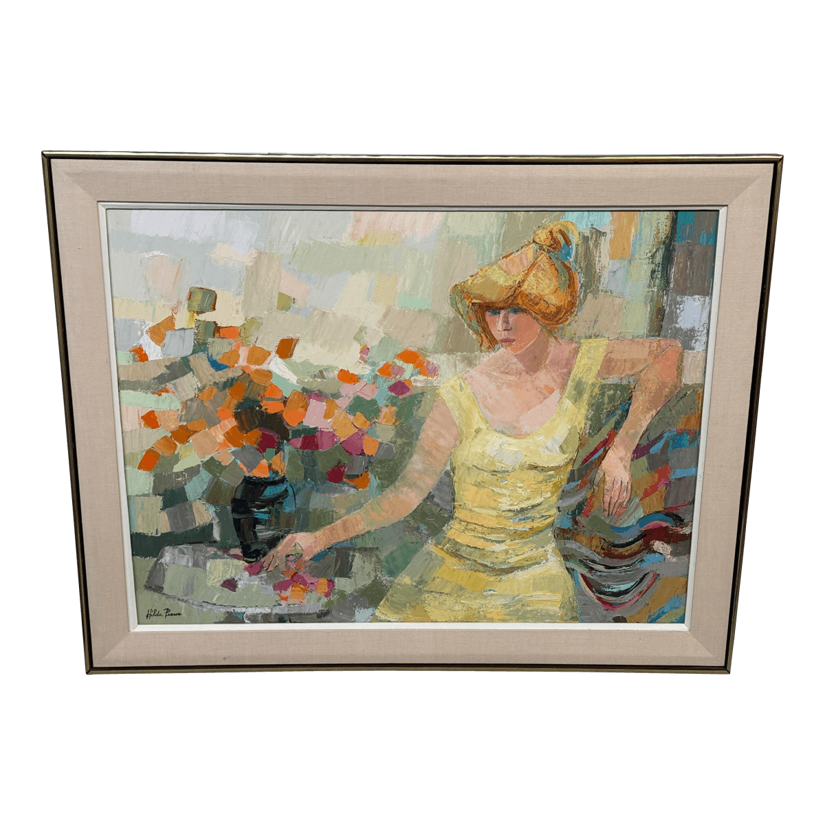 Hilda Pierce-Rubin "Girl With Red Hair" Oil Painting, Signed Artist Proof - Thumbnail 2