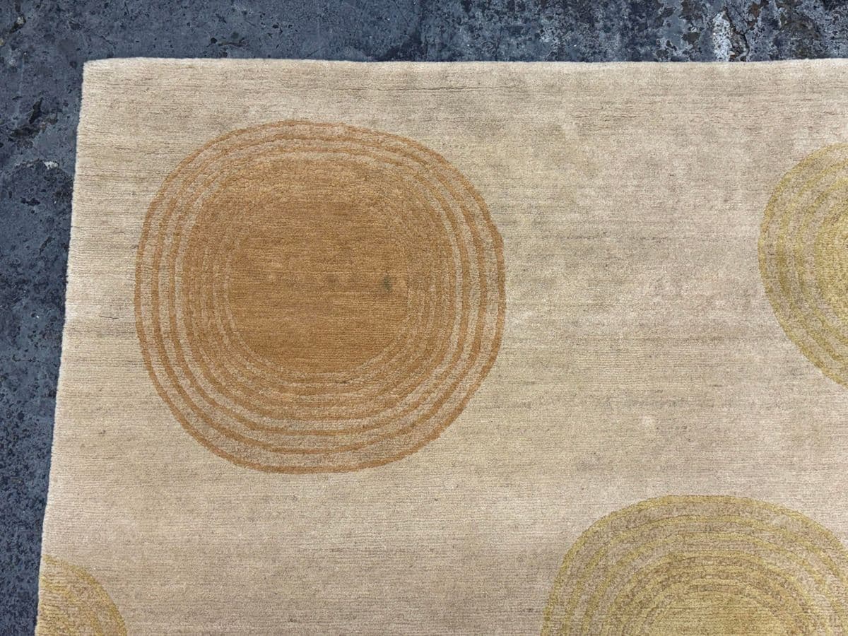 6ft X 9ft Warp & Weft Metro Modern Nepalese Sand Area Rug + Colorful Circles - Thumbnail 12