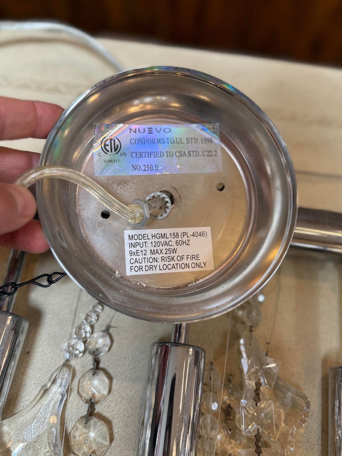 Nuevo Living Crystal Linear Suspension Chandelier - Thumbnail 8