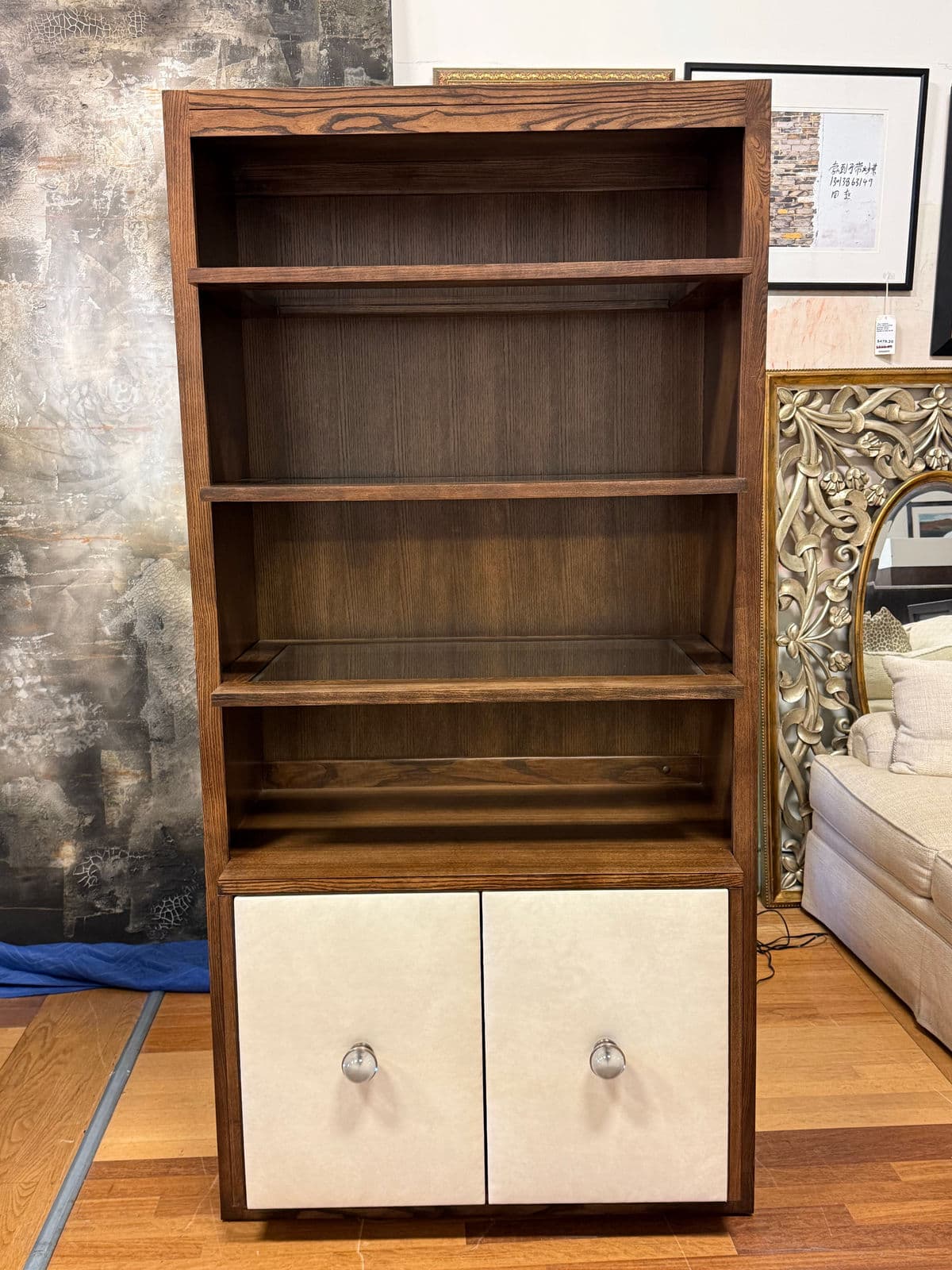 Hickory Chair Sharon Bookcase With Storage Cabinet - Thumbnail 4