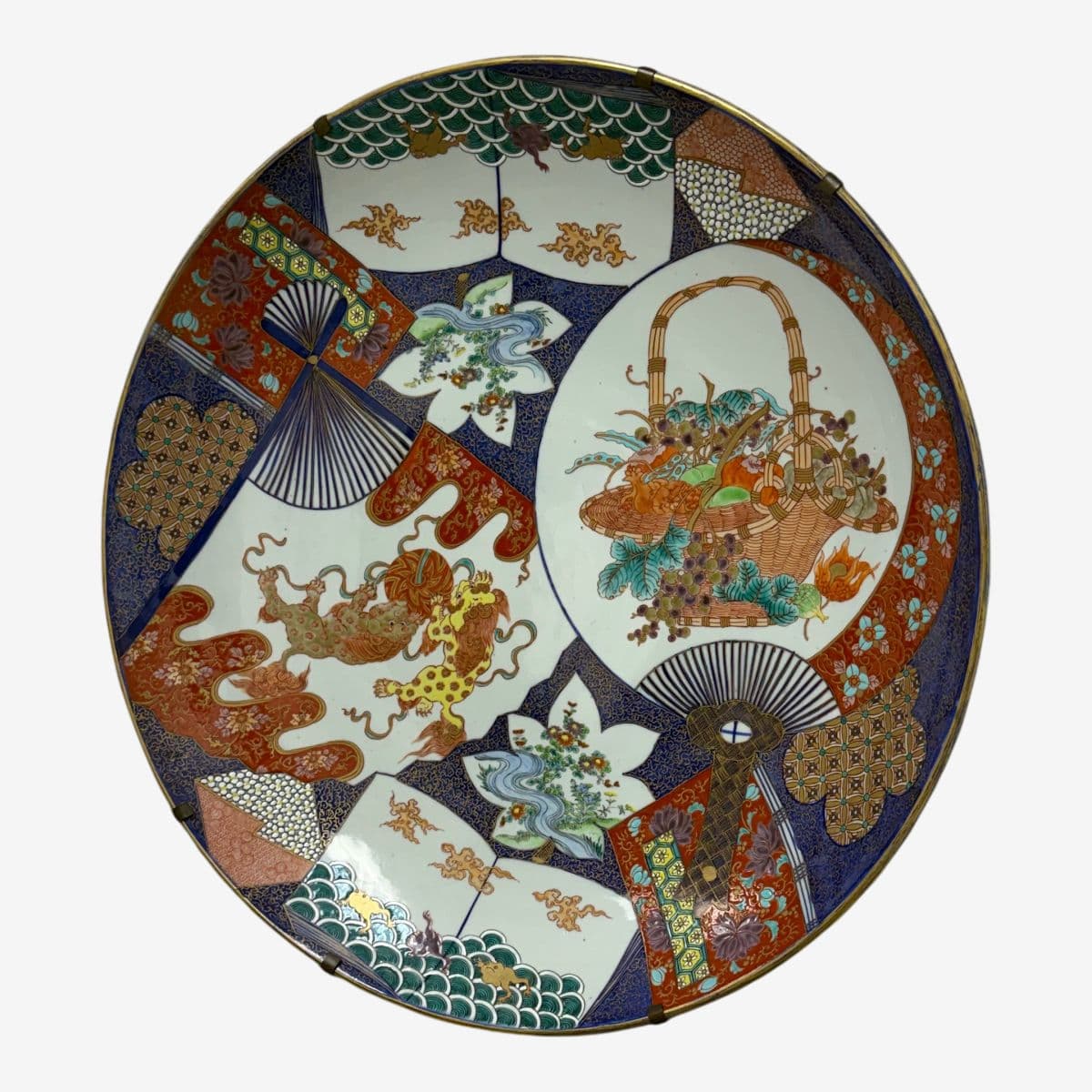 19th Century Imari Large Round Charger + Wall Hanging - Image 1