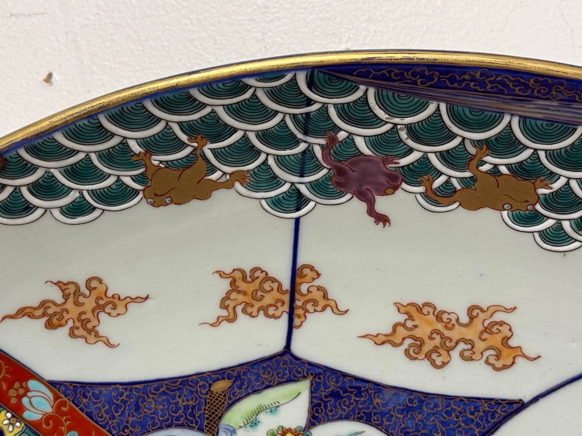 19th Century Imari Large Round Charger + Wall Hanging - Thumbnail 6