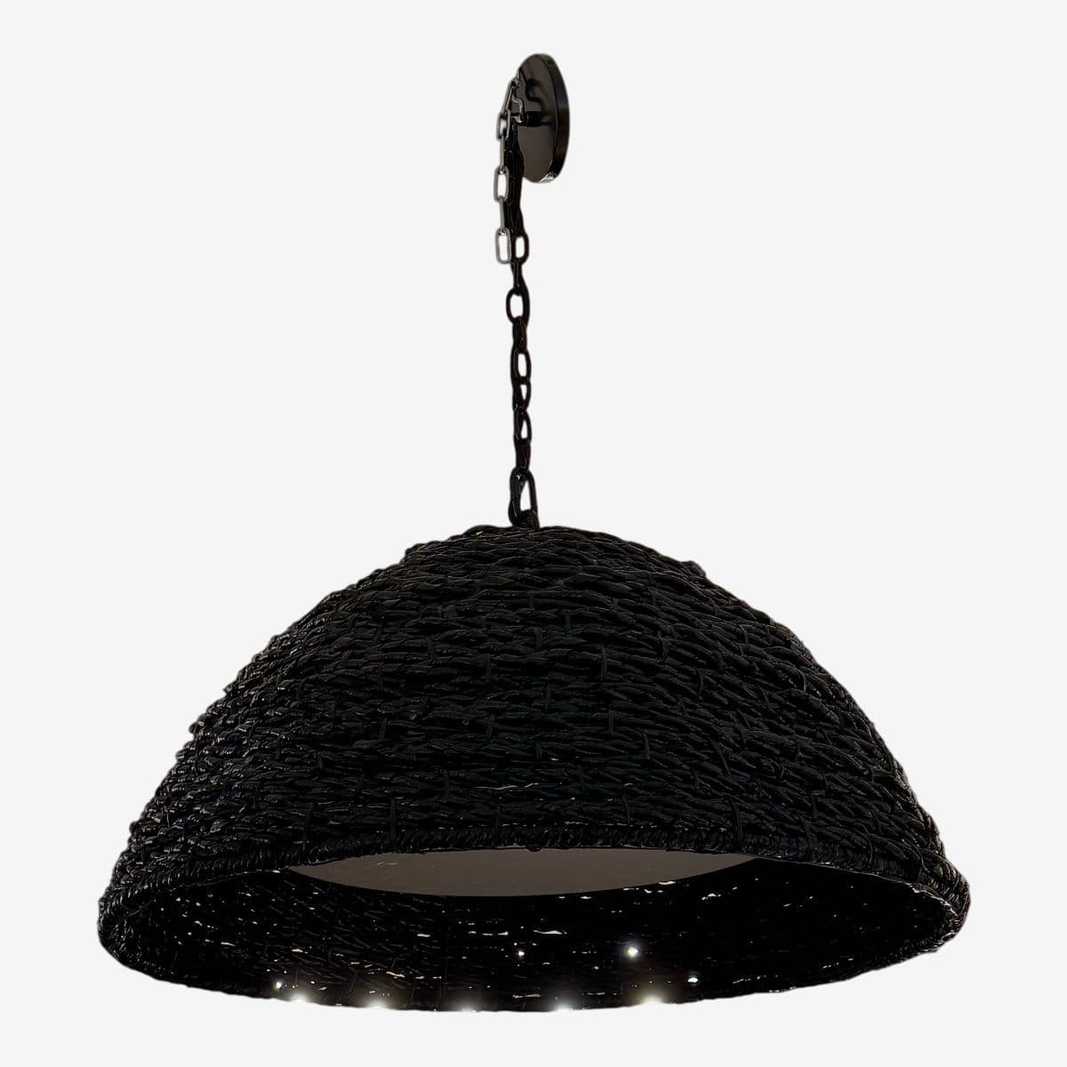 West Elm Contemporary Woven Dome Pendant Light - Image 1