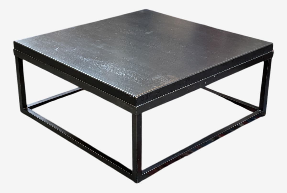 Contemporary Wood Plank Coffee Table + Steel Frame - Image 1