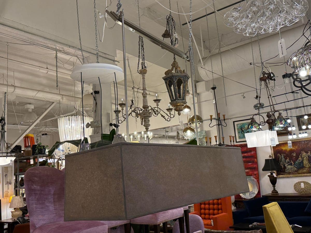 Restoration Hardware Rectangular Shadow Box Greige Pendant - Thumbnail 5