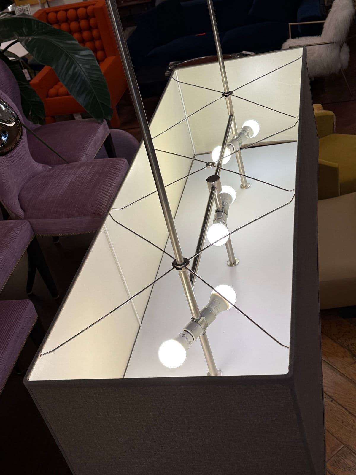 Restoration Hardware Rectangular Shadow Box Greige Pendant - Thumbnail 9