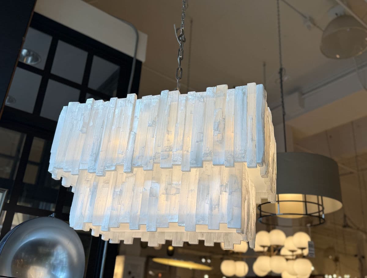 Two Tiered Design Selenite Chandelier - Thumbnail 17