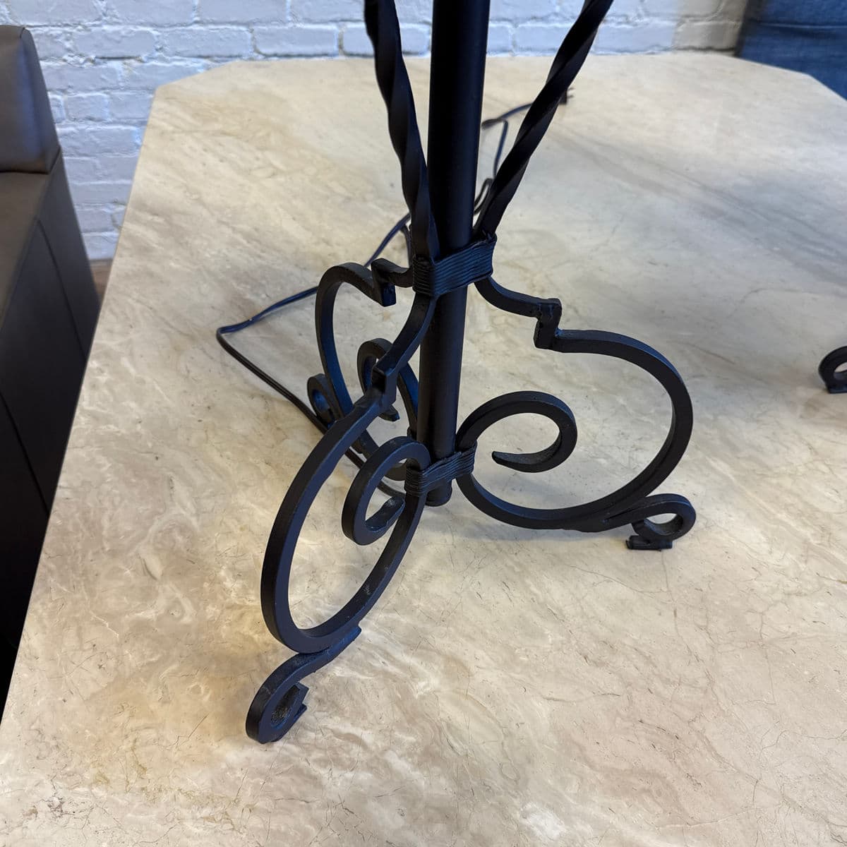 Rustic European Forged Iron Table Lamps, Pair - Thumbnail 12