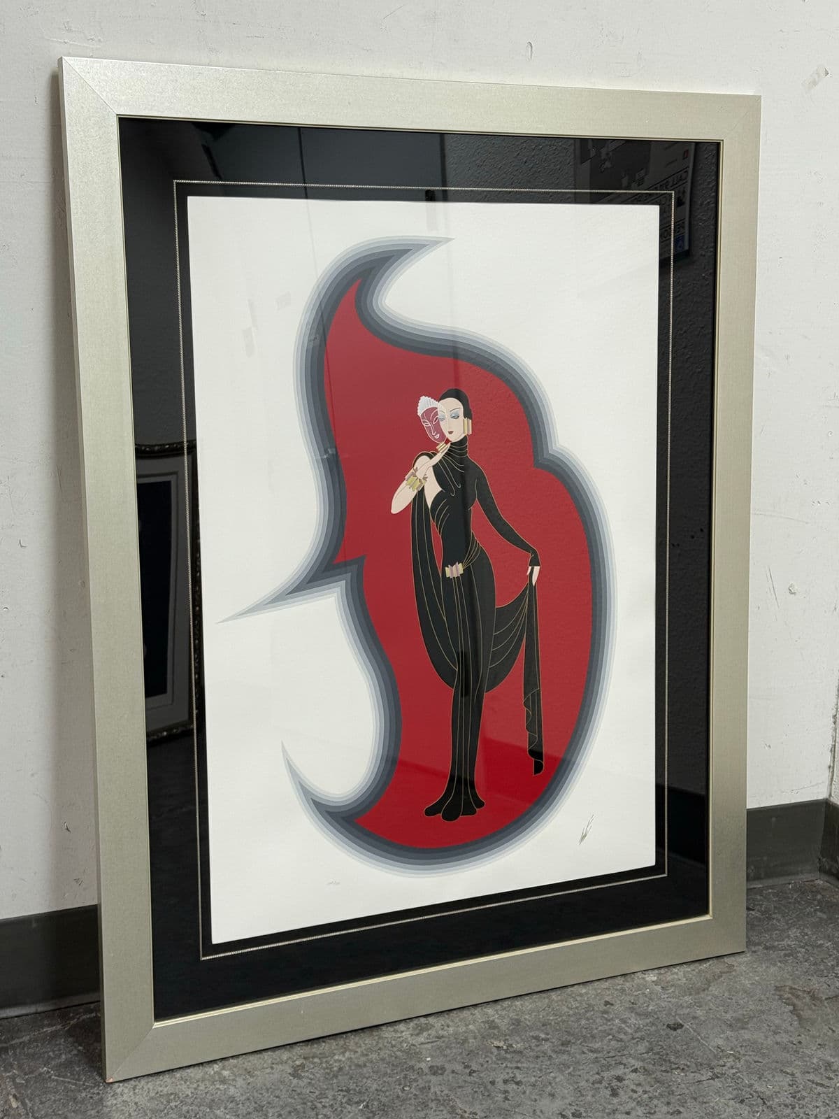 Circa 1990 Erté "Crystal Mask" Serigraph, Framed - Thumbnail 4