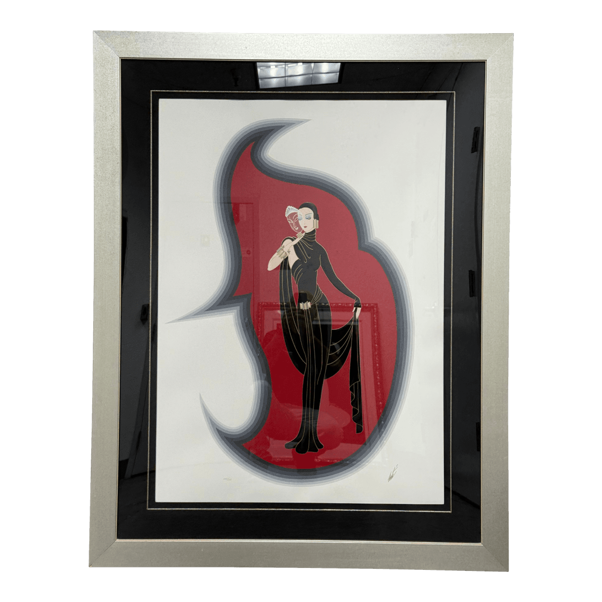 Circa 1990 Erté "Crystal Mask" Serigraph, Framed - Thumbnail 2