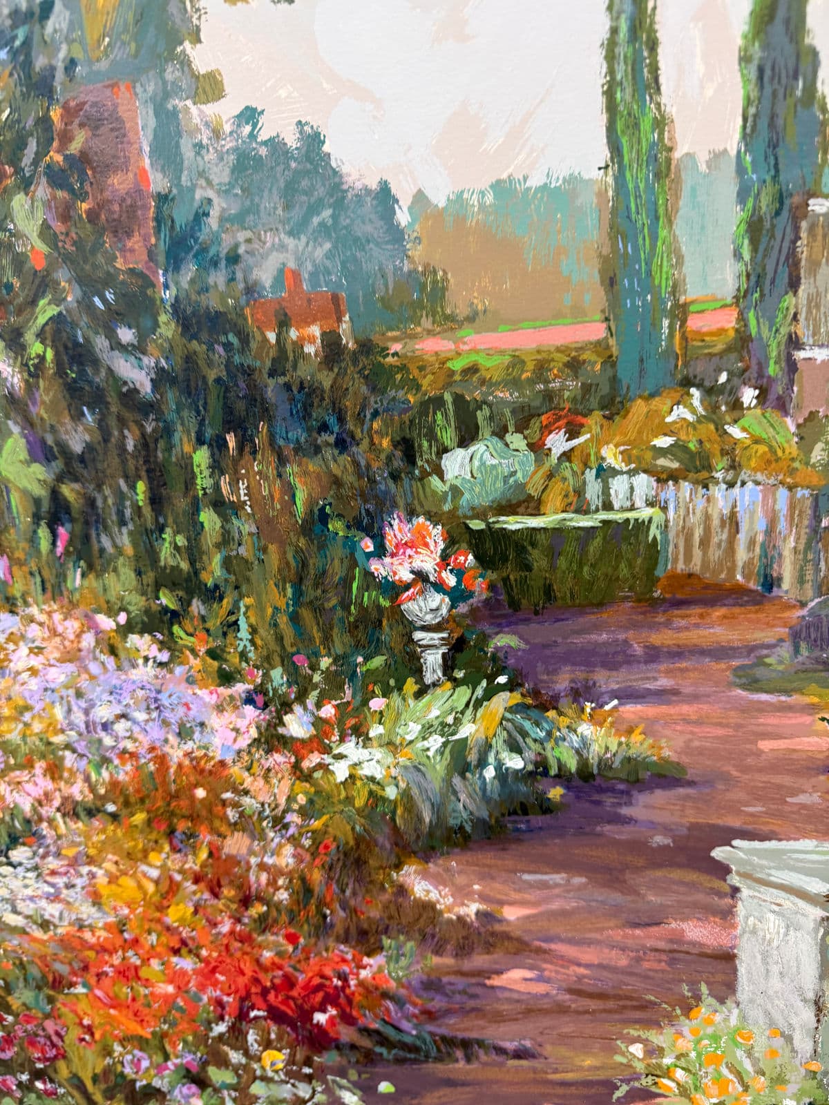 Henri Plisson "British Garden" Limited Edition 74 of 300 Lithograph , Signed + Framed - Thumbnail 11