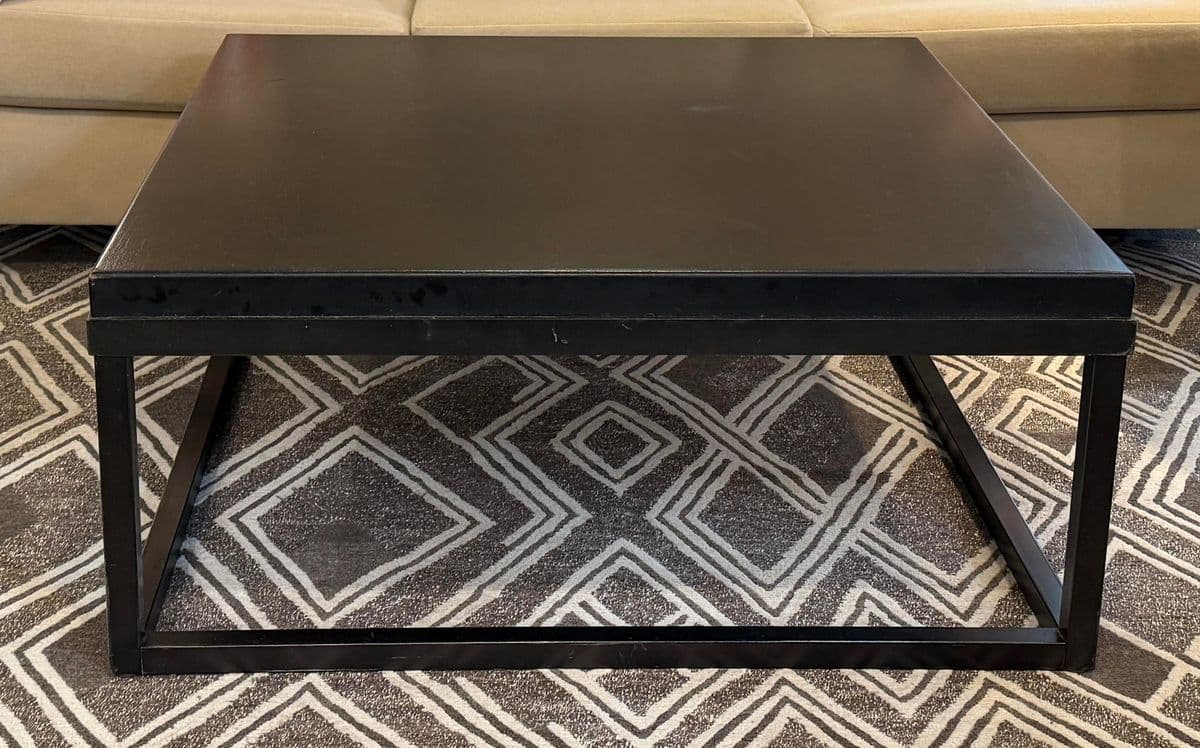 Contemporary Wood Plank Coffee Table + Steel Frame - Thumbnail 3