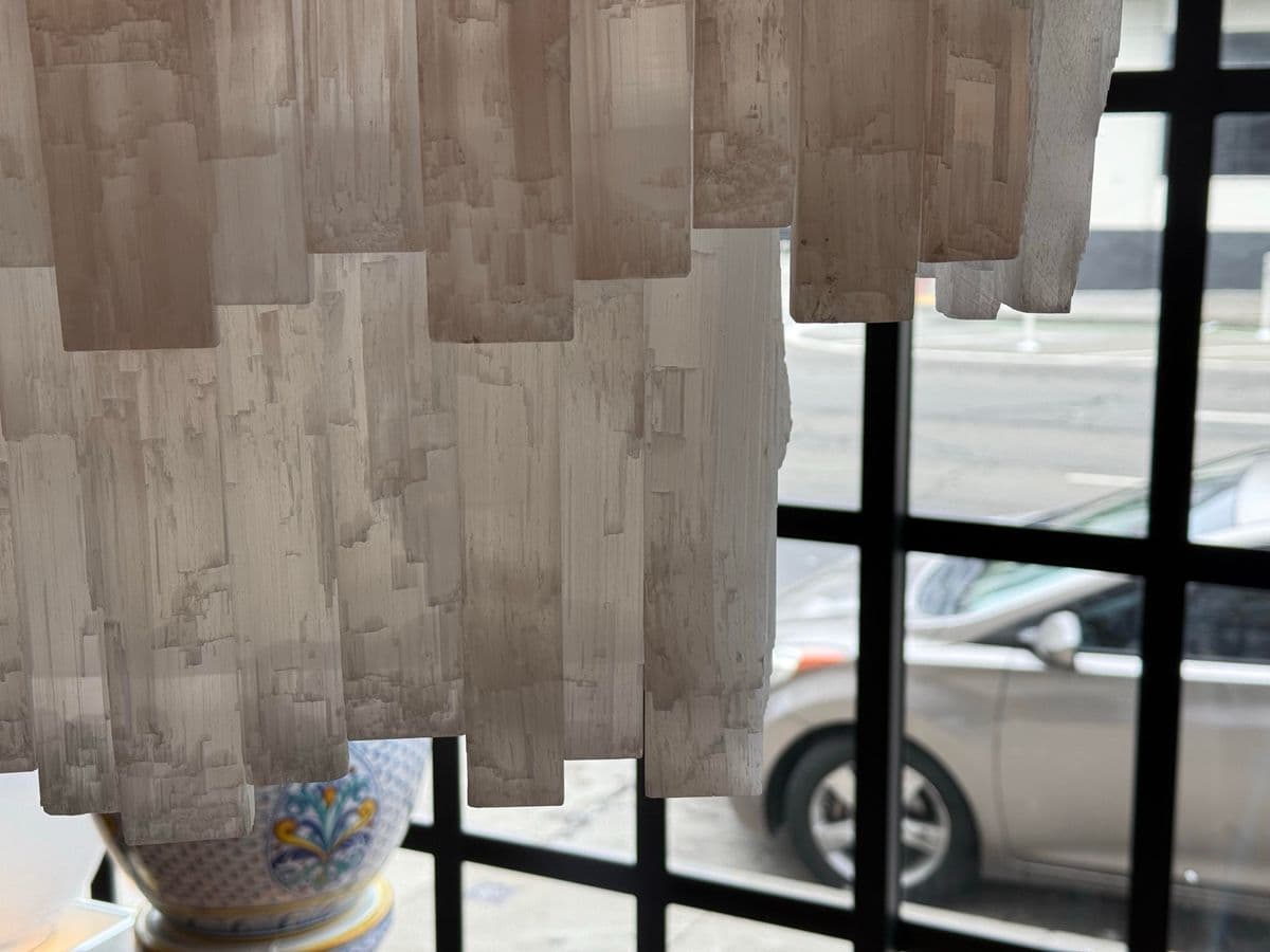 Two Tiered Design Selenite Chandelier - Thumbnail 13