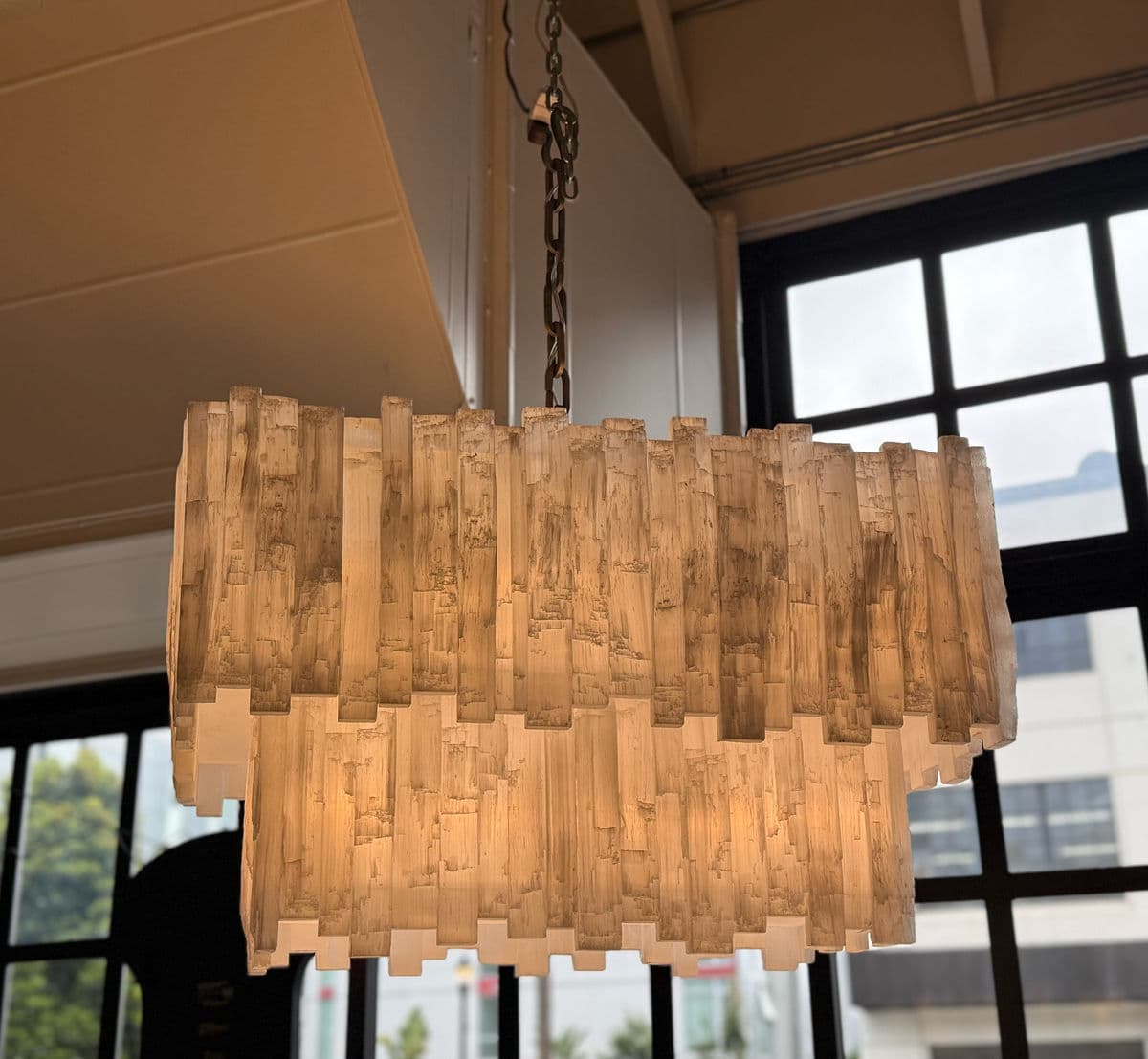 Two Tiered Design Selenite Chandelier - Thumbnail 16