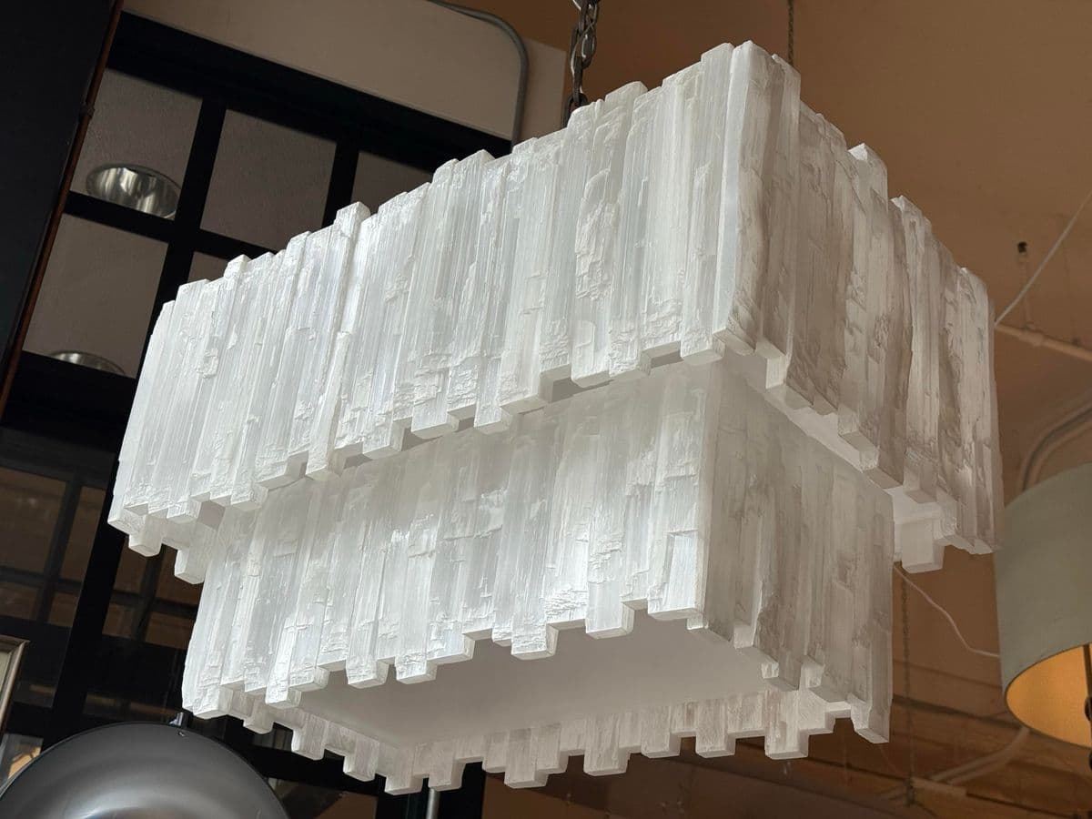 Two Tiered Design Selenite Chandelier - Thumbnail 7