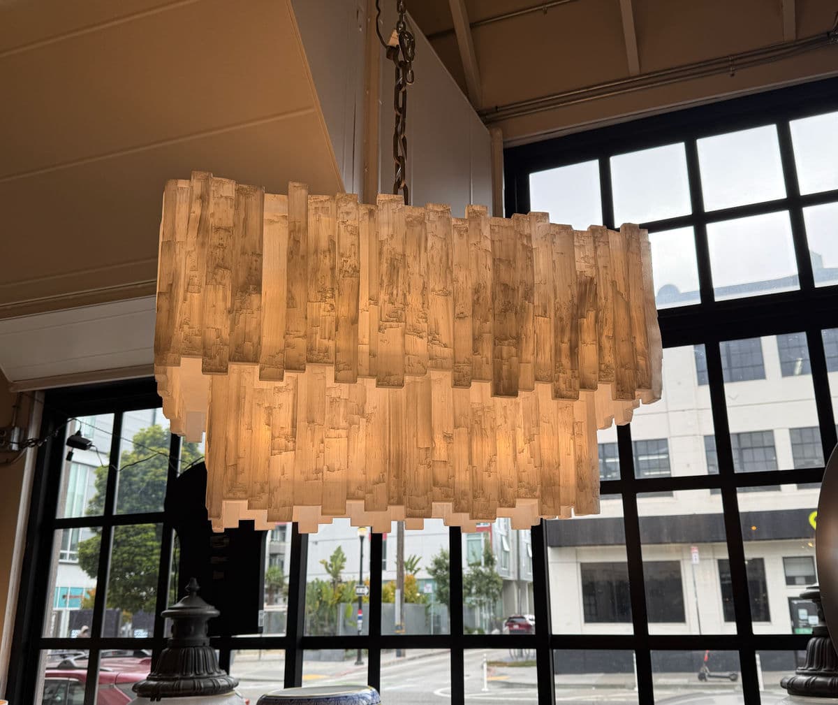 Two Tiered Design Selenite Chandelier - Thumbnail 18