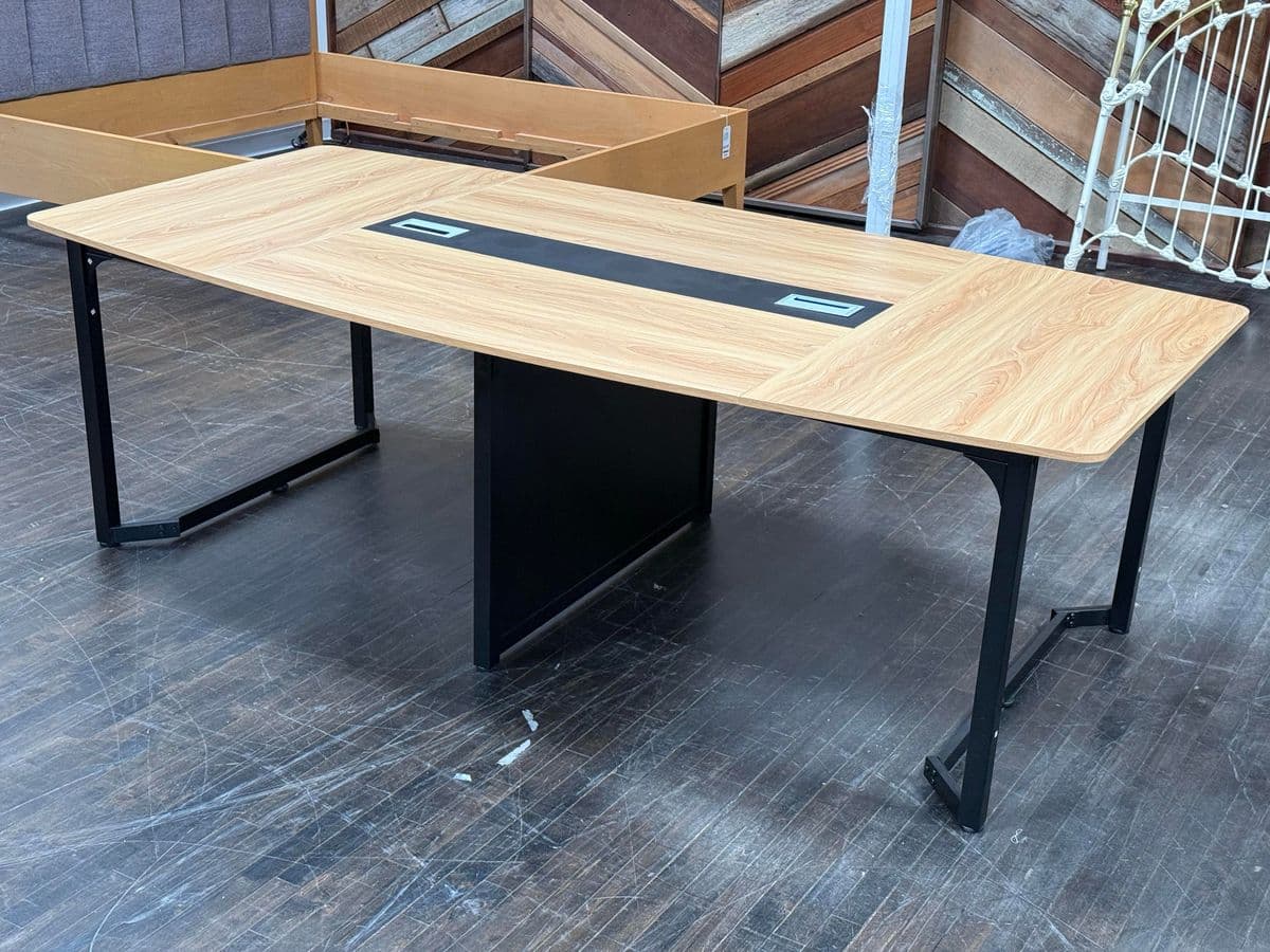 Tribesigns Modern Boat Shaped Rectangular Meeting Table - Thumbnail 3