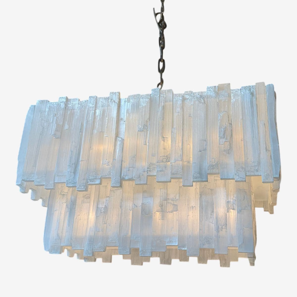 Two Tiered Design Selenite Chandelier - Image 1