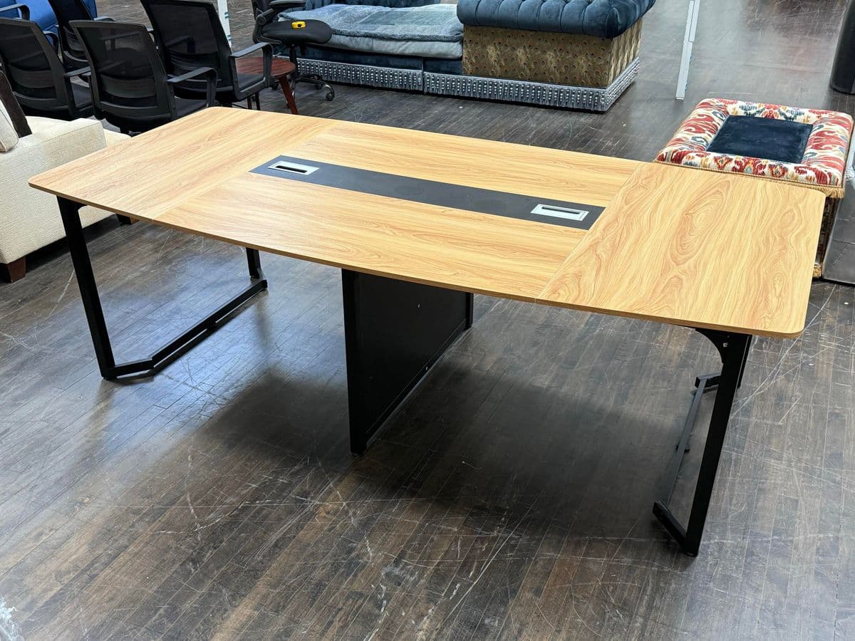 Tribesigns Modern Boat Shaped Rectangular Meeting Table - Thumbnail 8