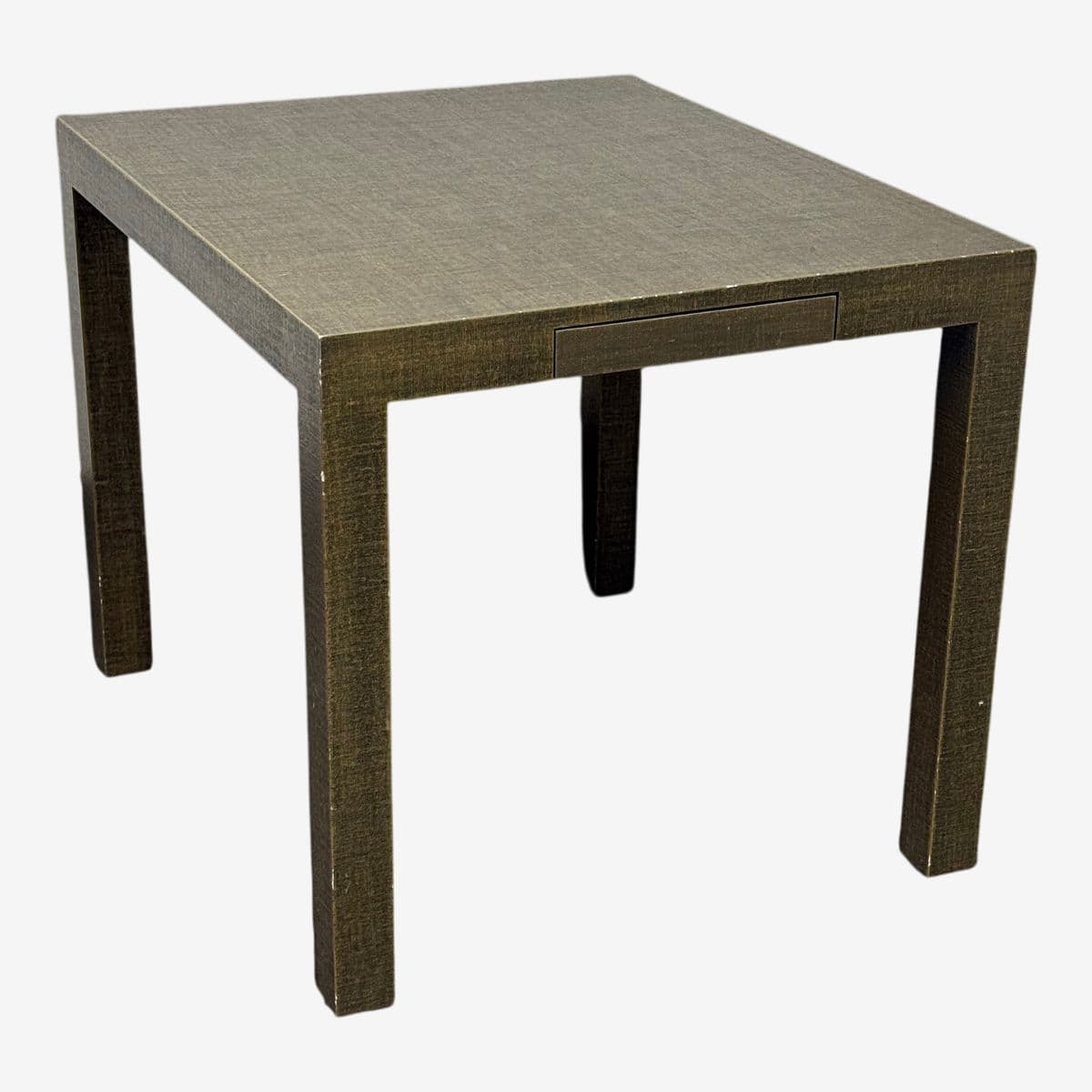 Urban Furniture Linen Wrapped End Table + Drawer - Image 1
