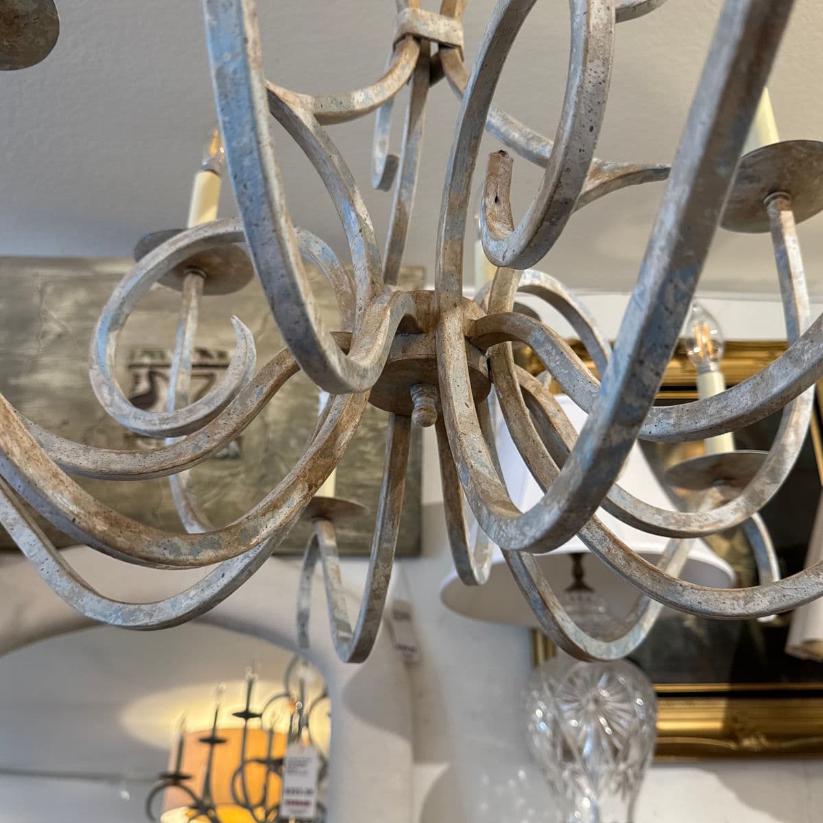 J. Clayton Lighting Shed Metal 12 Light Chandelier - Thumbnail 9