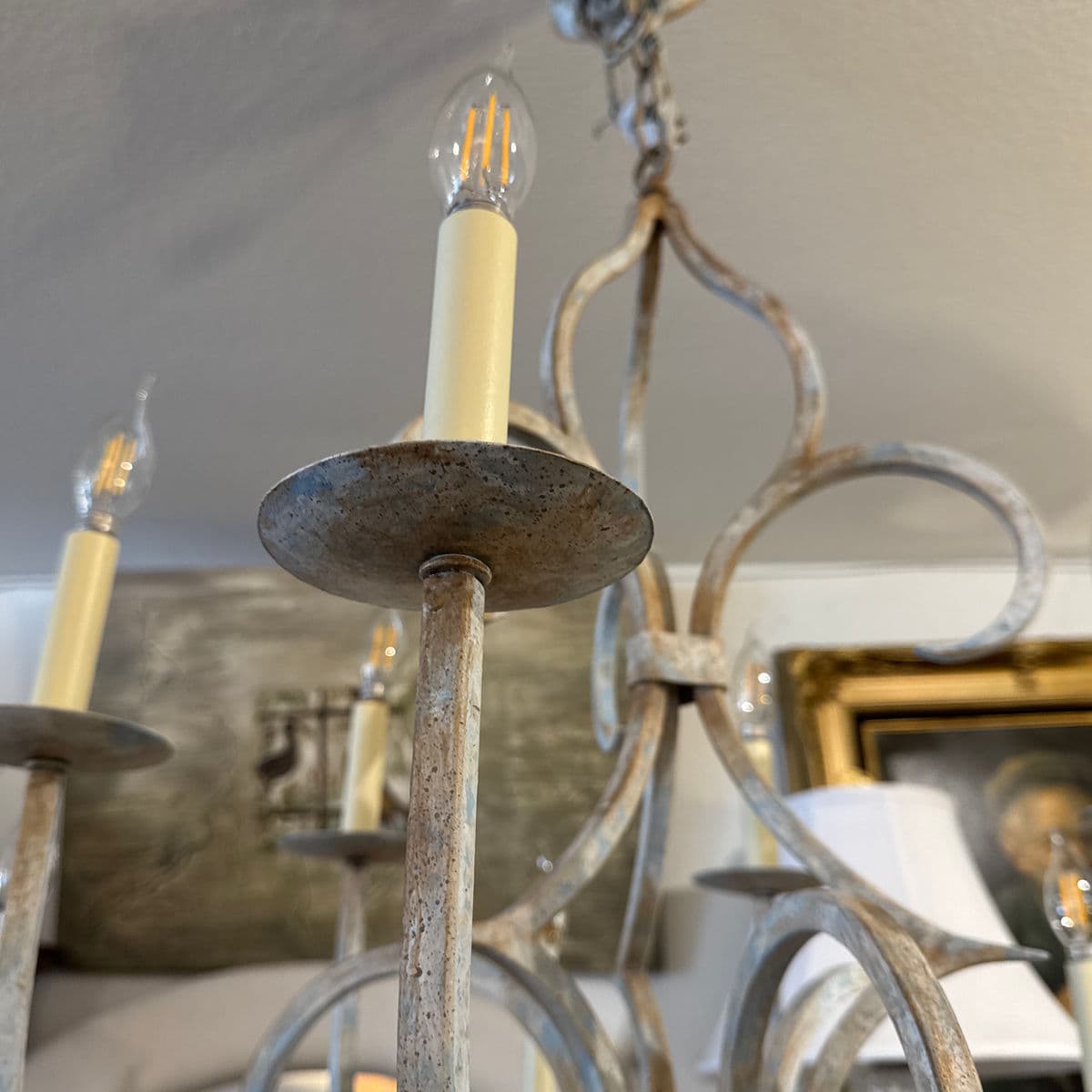 J. Clayton Lighting Shed Metal 12 Light Chandelier - Thumbnail 10