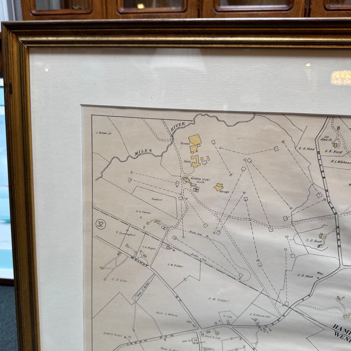 Vintage "Essex County Part of Towns of Hamilton - Wenham" Map, Framed - Thumbnail 7