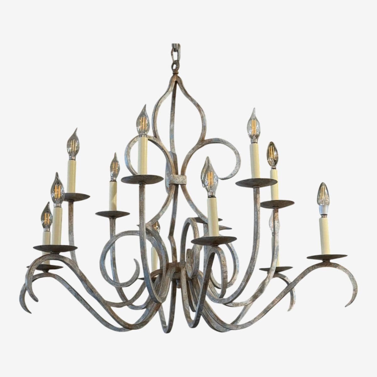 J. Clayton Lighting Shed Metal 12 Light Chandelier - Image 1
