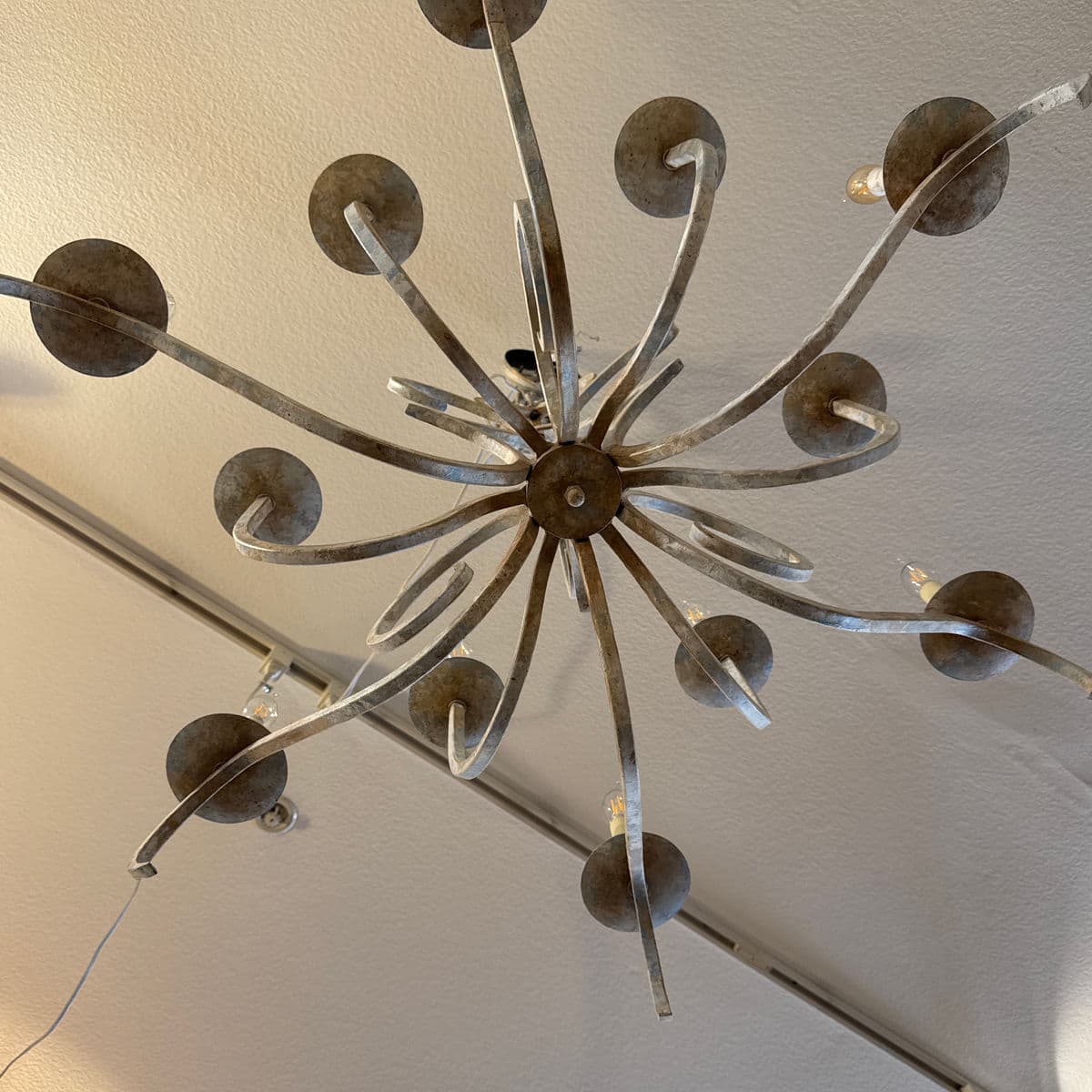 J. Clayton Lighting Shed Metal 12 Light Chandelier - Thumbnail 8